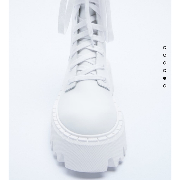 Brand New Zara LACE-UP LEATHER ANKLE BOOTS - Picture 7 of 14